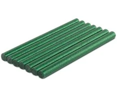 Karštų klijų lazdelės Bradas, 7x100 mm, glitter žalias, 7 vnt.