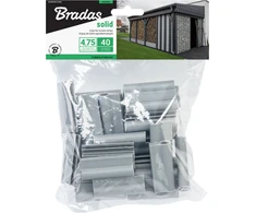Klipsai tvoros juostai Bradas Solid, 4.75 cm, 40 vnt., šviesiai pilka