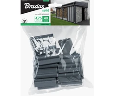 Klipsai tvoros juostai Bradas Solid, 4.75 cm, 40 vnt., pilka