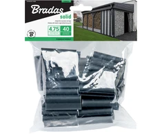 Klipsai tvoros juostai Bradas Solid, 4.75 cm, 40 vnt., tamsiai pilka