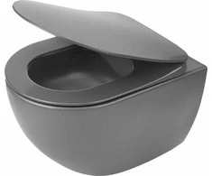 Klozetas Deante Peonia Rimless su lėtai nusileidžiančiu dangčiu, Anthracite/titanium