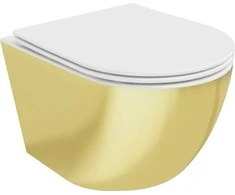 Klozetas Mexen Lena Rimless su lėtai nusileidžiančiu slim dangčiu, Baltas/Gold