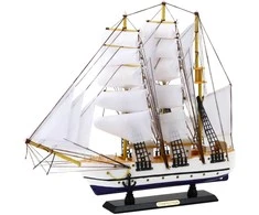 Kolekcinis dekoratyvinis laivo modelis, 49x43 cm, baltas