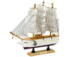 Kolekcinis dekoratyvinis laivo modelis, 24x23 cm, baltas