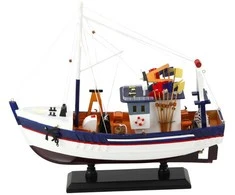 Kolekcinis dekoratyvinis žvejybinio laivo modelis, 37x34 cm
