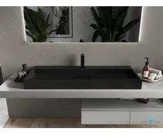 Konglomerato praustuvas Mexen Ava 1/O, 120x46 cm, Juodas mat