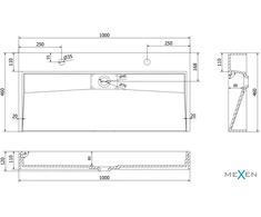 Konglomerato praustuvas Mexen Ava 2/O, 100x46 cm