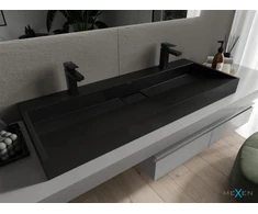 Konglomerato praustuvas Mexen Ava 2/O, 120x46 cm, Juodas mat