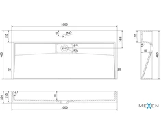 Konglomerato praustuvas Mexen Ava B/O, 100x46 cm, Juodas mat