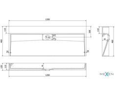 Konglomerato praustuvas Mexen Ava B/O, 120x46 cm