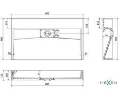 Konglomerato praustuvas Mexen Ava B/O, 80x46 cm