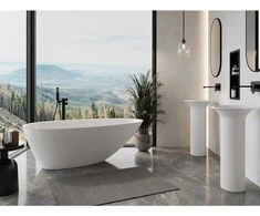 Konglomerato vonia Mexen Milano, 170 x 86 cm, Baltas gloss