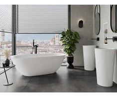 Konglomerato vonia Mexen Siena, 170 x 80 cm, Baltas gloss