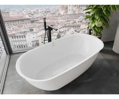 Konglomerato vonia Mexen Siena, 170 x 80 cm, Baltas gloss