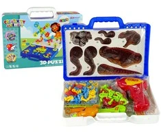 Konstrukcinės 3D kaladėlės su įrankiais Dinozaurai