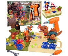 Konstrukcinis DIY rinkinys su įrankiais Dinozaurų pasaulis