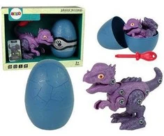 Konstrukcinis rinkinys - dinozauras Stygimoloch su kiaušiniu, violetinis