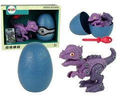 Konstrukcinis rinkinys - dinozauras Stygimoloch su kiaušiniu, violetinis