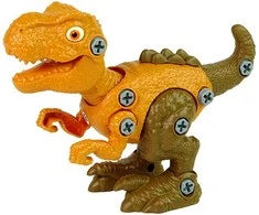 Konstrukcinis rinkinys - dinozauras Tyrannosaurus Rex su kiaušiniu, oranžinis