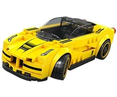 Konstruktoriaus rinkinys "Sportinis automobilis", geltonas, 143 d.