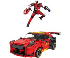Konstruktorius Automobilis-Robotas 2in1 GT3, raudonas, 335 d.