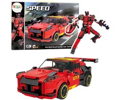 Konstruktorius Automobilis-Robotas 2in1 GT3, raudonas, 335 d.