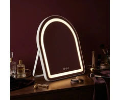 Kosmetinis veidrodis su LED GLAM, Baltas, 40x45 cm