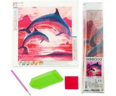Kūrybinis rinkinys - deimantinė mozaika 3D "Delfinai"