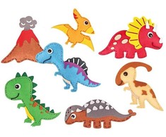 Kūrybinis siuvimo rinkinys iš veltinio "Dinozaurų pasaulis"