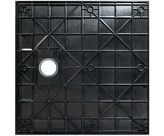 Kvadratinis dušo padėklas Besco Vexo Juodas, 80 x 80 cm