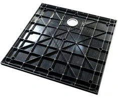 Kvadratinis dušo padėklas Besco Vexo Marble Juodas, 80 x 80 cm