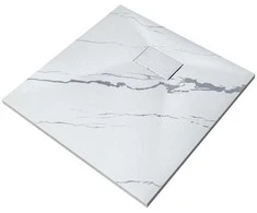Kvadratinis dušo padėklas Besco Vexo Marble, 80 x 80 cm