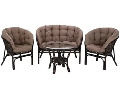Lauko baldų komplektas Bahama 3+1, Brown / Cappuccino