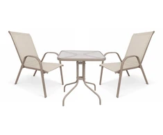 Lauko baldų komplektas Bergama Square, 60x60 cm, 2+1, Taupe
