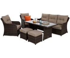 Lauko baldų komplektas Bergamo, Brown Mat / Brown Melange