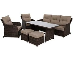 Lauko baldų komplektas Bergamo, Brown Mat / Brown Melange