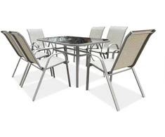 Lauko baldų komplektas Bologna, 150 cm, 6+1, Light rusvai gelsvas