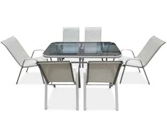 Lauko baldų komplektas Bologna, 150 cm, 6+1, Light rusvai gelsvas