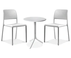 Lauko baldų komplektas BORA BISTROT/STEP 2+1, Bianco