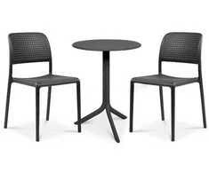 Lauko baldų komplektas BORA BISTROT/STEP 2+1, Antracite
