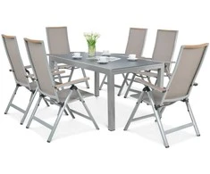 Lauko baldų komplektas Brisbane, 250 cm, 6+1, Taupe