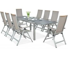 Lauko baldų komplektas Brisbane, 250 cm, 8+1, Taupe