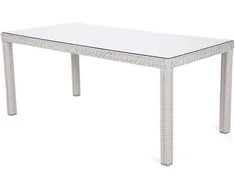 Lauko baldų komplektas Bristol 180 cm, 6+1, Baltas / Pilkas