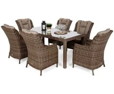 Lauko baldų komplektas Bristol 180 cm, 6+1, Ginger / Brown Melange