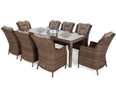 Lauko baldų komplektas Bristol 230 cm, 8+1, Ginger / Brown Melange