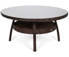 Lauko baldų komplektas Bristol Round Elegant 150 cm, 6+1, Brown Mat / Brown Melange