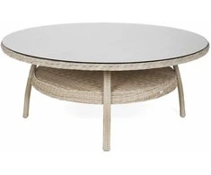 Lauko baldų komplektas Bristol Round Elegant 180 cm, 8+1, rusvai gelsvas / rusvai gelsvas Melange