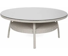 Lauko baldų komplektas Bristol Round Elegant 180 cm, 8+1, Baltas / Pilkas