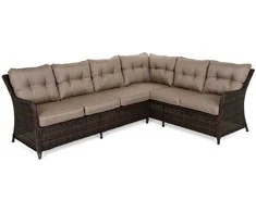 Lauko baldų komplektas California Corner, dešininis, Brown Mat / Brown Melange