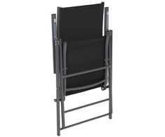 Lauko baldų komplektas Casablanca 145 cm, 6+1, Pilkas / Juodas